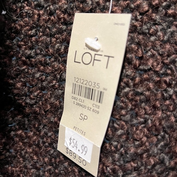 LOFT deep purple (looks brown) sweater vest, NWT, SP - Picture 7 of 9